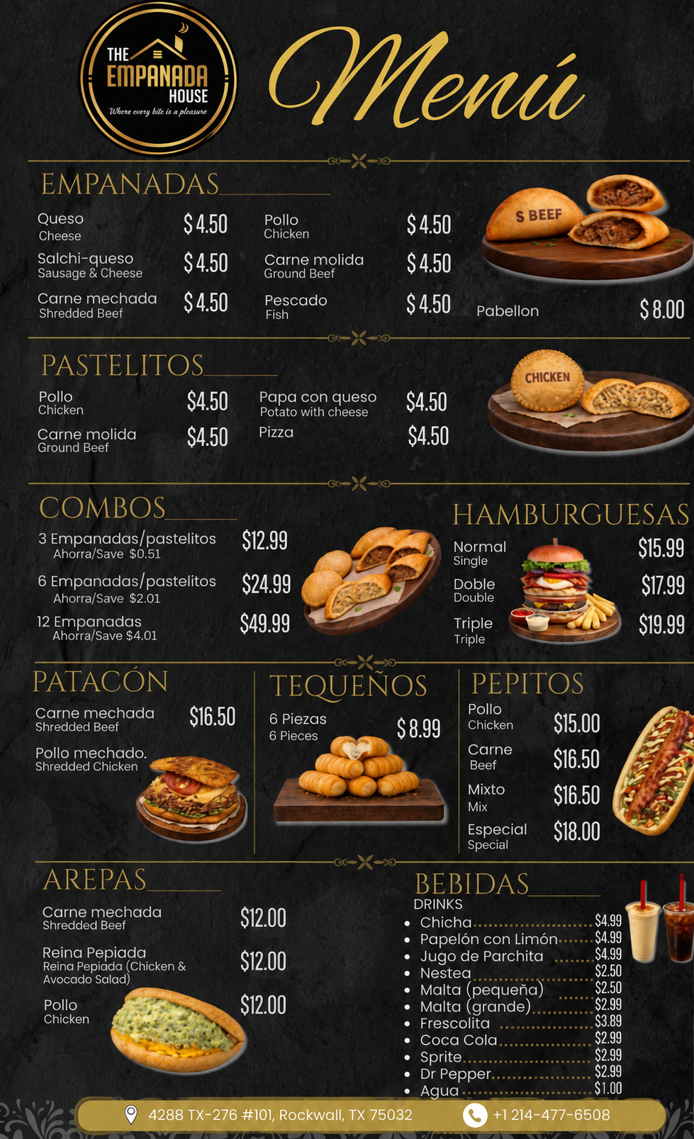 The Empanada House full menu
